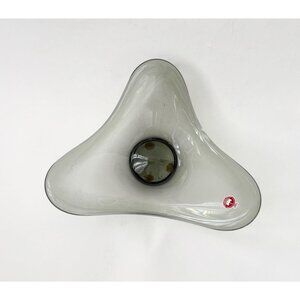 Rare Per Lutken for Holmegaard Danish Smoke Glass Boomerang Art Glass Fiona Bowl